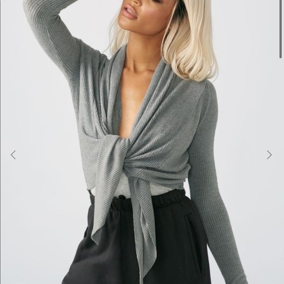 Joah Brown Front Tie Cardigan United 